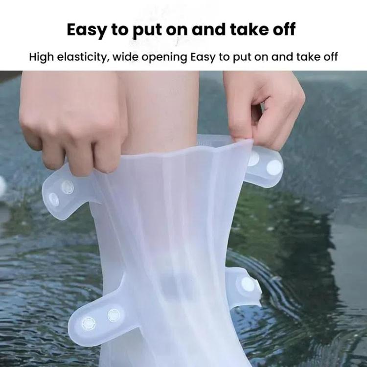 18cm Outdoor Thickened Wear-Resistant Mid-Tube Rainproof Shoe Covers, M 34-36, L 37-39, XL 40-42, XXL 43-45, XXXL 46-