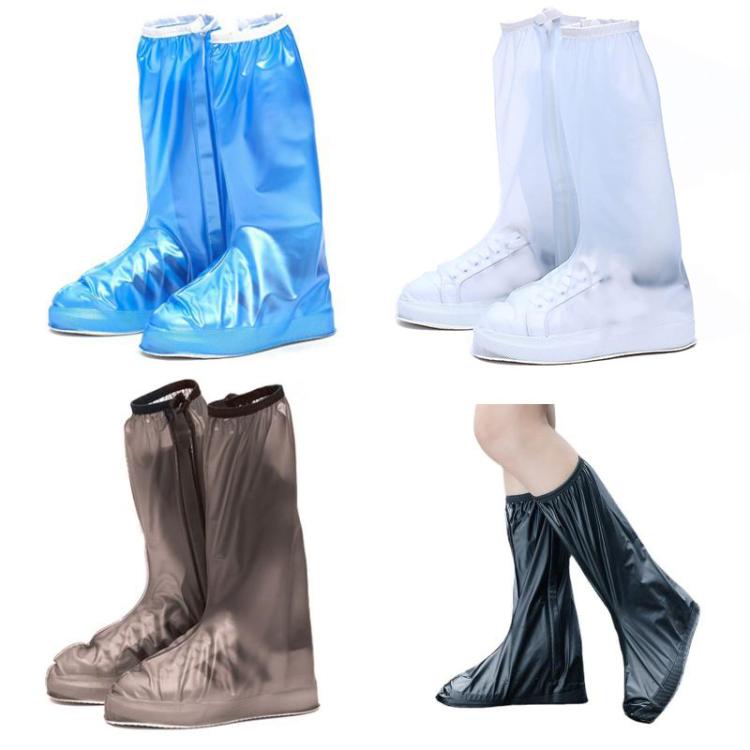 38cm Outdoor PVC Thickened Anti-Skid Rainproof High-Top Shoe Covers, S 35-36, M 37-38, L 39-40, XL 41-42, XXL 43-44, XXXL 45-46