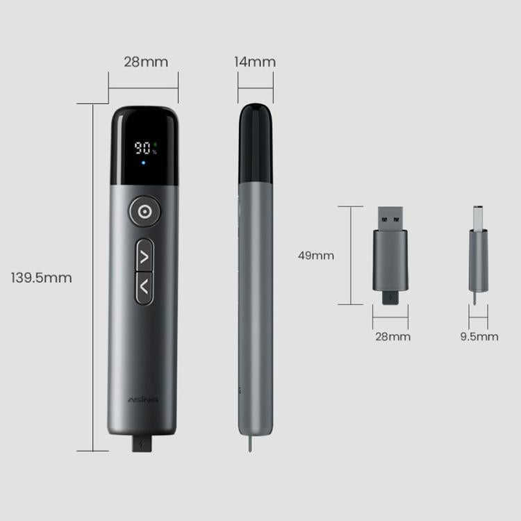 ASiNG A17 Pro Dual Mode Wireless Laser Presentation Pointer - USB/Bluetooth Rechargeable Adjustable Brightness, A17 Pro