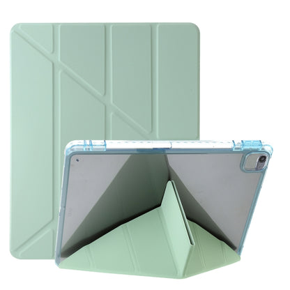 Clear Acrylic Deformation Leather Tablet Case, For iPad 10th Gen 10.9 2022, For iPad Pro 12.9 2022 / 2021 / 2020, For iPad Pro 11 2022 / 2021 / 2020, For iPad Air / Air 2 / 9.7 2018 / 2017