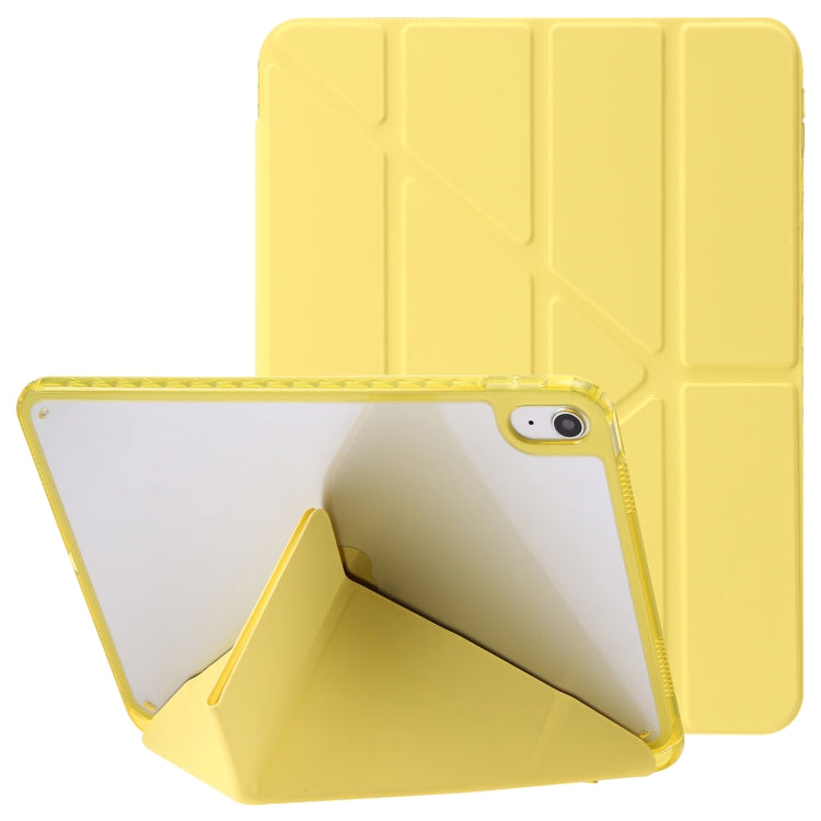 Clear Acrylic Deformation Leather Tablet Case, For iPad 10th Gen 10.9 2022, For iPad Pro 12.9 2022 / 2021 / 2020, For iPad Pro 11 2022 / 2021 / 2020, For iPad Air / Air 2 / 9.7 2018 / 2017