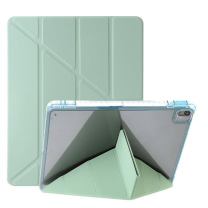 Clear Acrylic Deformation Leather Tablet Case, For iPad 10th Gen 10.9 2022, For iPad Pro 12.9 2022 / 2021 / 2020, For iPad Pro 11 2022 / 2021 / 2020, For iPad Air / Air 2 / 9.7 2018 / 2017