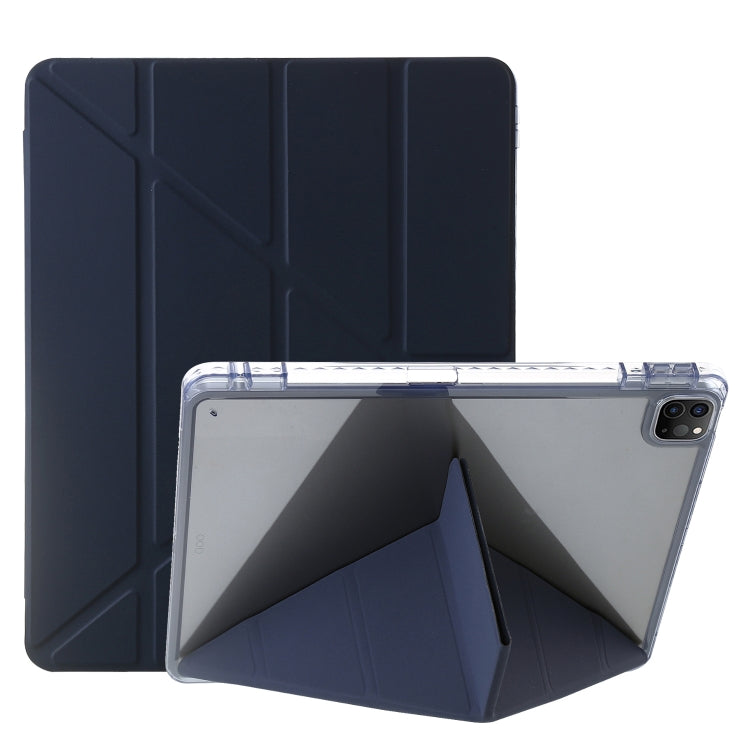 Clear Acrylic Deformation Leather Tablet Case, For iPad 10th Gen 10.9 2022, For iPad Pro 12.9 2022 / 2021 / 2020, For iPad Pro 11 2022 / 2021 / 2020, For iPad Air / Air 2 / 9.7 2018 / 2017