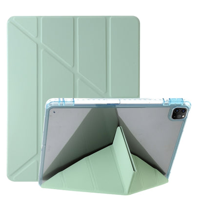 Clear Acrylic Deformation Leather Tablet Case, For iPad 10th Gen 10.9 2022, For iPad Pro 12.9 2022 / 2021 / 2020, For iPad Pro 11 2022 / 2021 / 2020, For iPad Air / Air 2 / 9.7 2018 / 2017