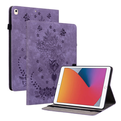 Butterfly Rose Embossed Leather Smart Tablet Case, For iPad Air 11 2025 / 2024, For iPad mini 2024 / mini 6, For iPad Pro 11 2024, For iPad 10.2 2021 / Air 10.5 2019, For iPad Pro 11 2021 / Air 4 2020, For iPad mini 5 / 4 / 3 / 2 / 1�������������������...