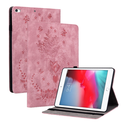 Butterfly Rose Embossed Leather Smart Tablet Case, For iPad Air 11 2025 / 2024, For iPad mini 2024 / mini 6, For iPad Pro 11 2024, For iPad 10.2 2021 / Air 10.5 2019, For iPad Pro 11 2021 / Air 4 2020, For iPad mini 5 / 4 / 3 / 2 / 1�������������������...