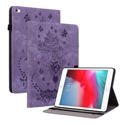 Butterfly Rose Embossed Leather Smart Tablet Case, For iPad Air 11 2025 / 2024, For iPad mini 2024 / mini 6, For iPad Pro 11 2024, For iPad 10.2 2021 / Air 10.5 2019, For iPad Pro 11 2021 / Air 4 2020, For iPad mini 5 / 4 / 3 / 2 / 1�������������������...