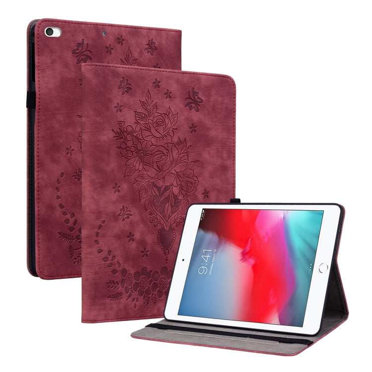 Butterfly Rose Embossed Leather Smart Tablet Case, For iPad Air 11 2025 / 2024, For iPad mini 2024 / mini 6, For iPad Pro 11 2024, For iPad 10.2 2021 / Air 10.5 2019, For iPad Pro 11 2021 / Air 4 2020, For iPad mini 5 / 4 / 3 / 2 / 1�������������������...