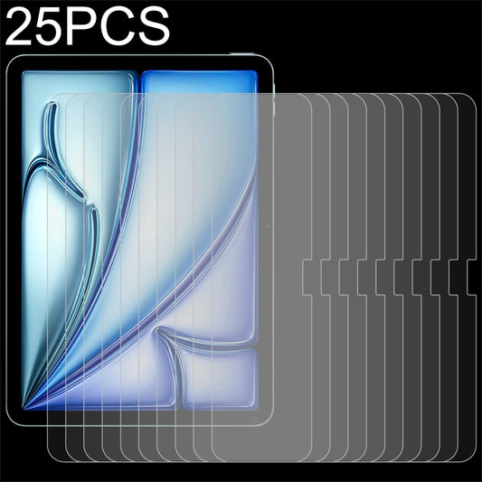 25pcs 0.26mm 9H 2.5D Explosion-proof Tempered Glass Film, For iPad Air 11 2025 / 2024, For iPad Air 13 2025 / 2024, For iPad Pro 13 2024, For iPad Pro 11 2024, For iPad Pro 12.9 2022-2018