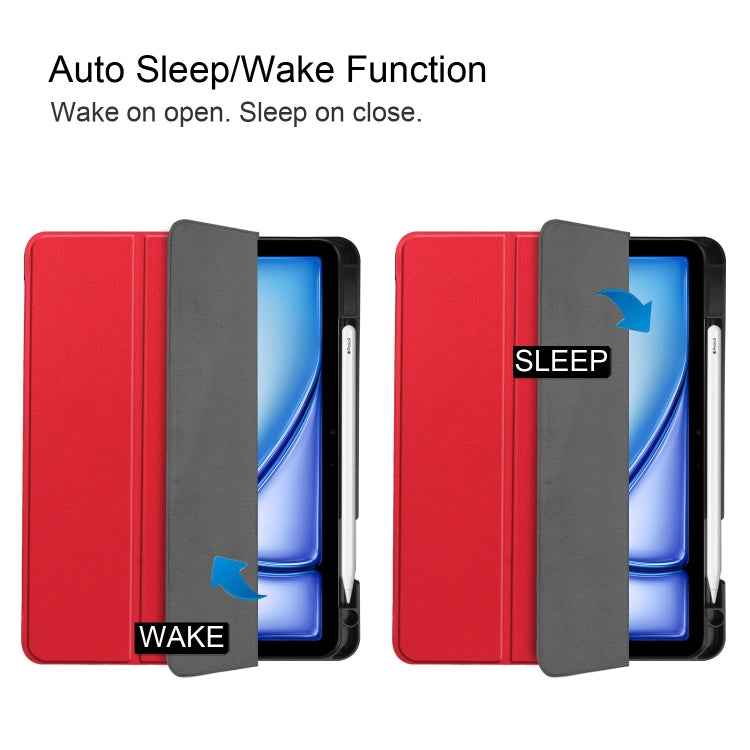 Custer TPU Pure Color 3-Fold Holder Smart Leather Tablet Case, For iPad Air 11 2024 / 2025