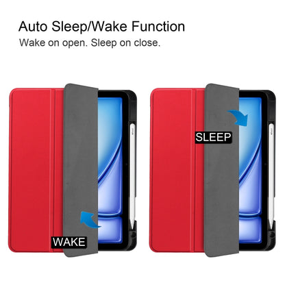 Custer TPU Pure Color 3-Fold Holder Smart Leather Tablet Case, For iPad Air 11 2024 / 2025