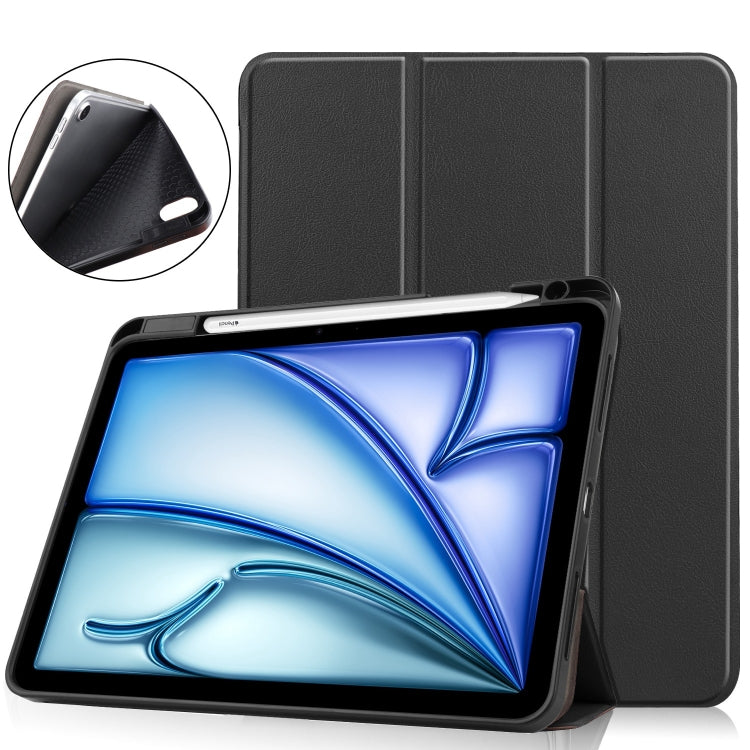 Custer TPU Pure Color 3-Fold Holder Smart Leather Tablet Case, For iPad Air 11 2024 / 2025