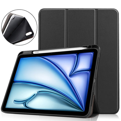Custer TPU Pure Color 3-Fold Holder Smart Leather Tablet Case, For iPad Air 11 2024 / 2025