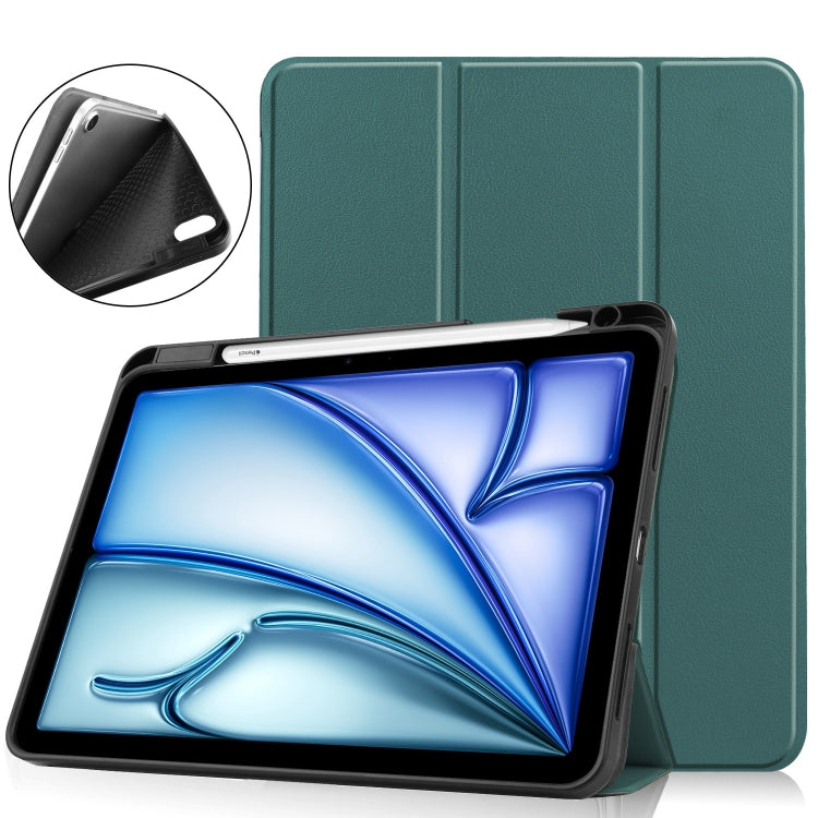 Custer TPU Pure Color 3-Fold Holder Smart Leather Tablet Case, For iPad Air 11 2024 / 2025