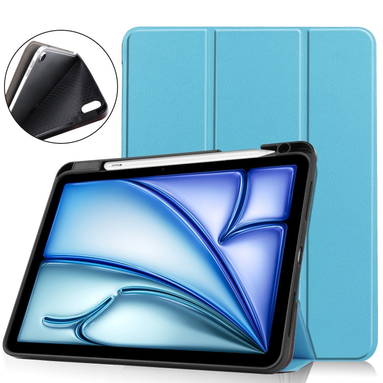 Custer TPU Pure Color 3-Fold Holder Smart Leather Tablet Case, For iPad Air 11 2024 / 2025