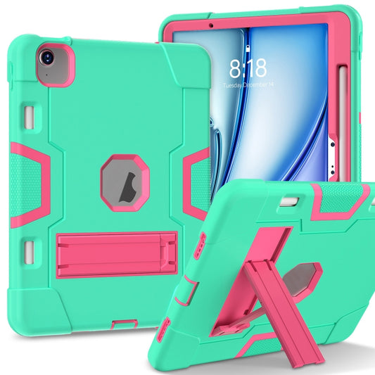 Contrast Color Silicone Acrylic PC Tablet Case with Holder, For iPad Air 11 2025 / 2024
