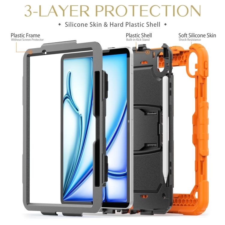 Silicone Hydric PC Tablet Case with Shoulder Strap & Holder, For iPad Air 11 2025 / 2024