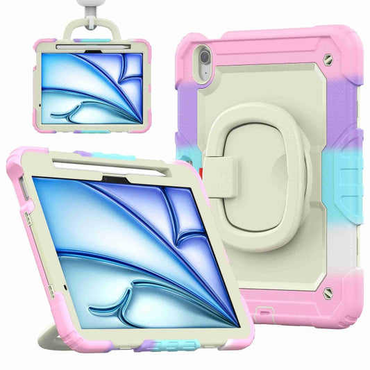 Handle Silicone Hydric PC Tablet Case with Shoulder Strap, For iPad Air 11 2025 / 2024