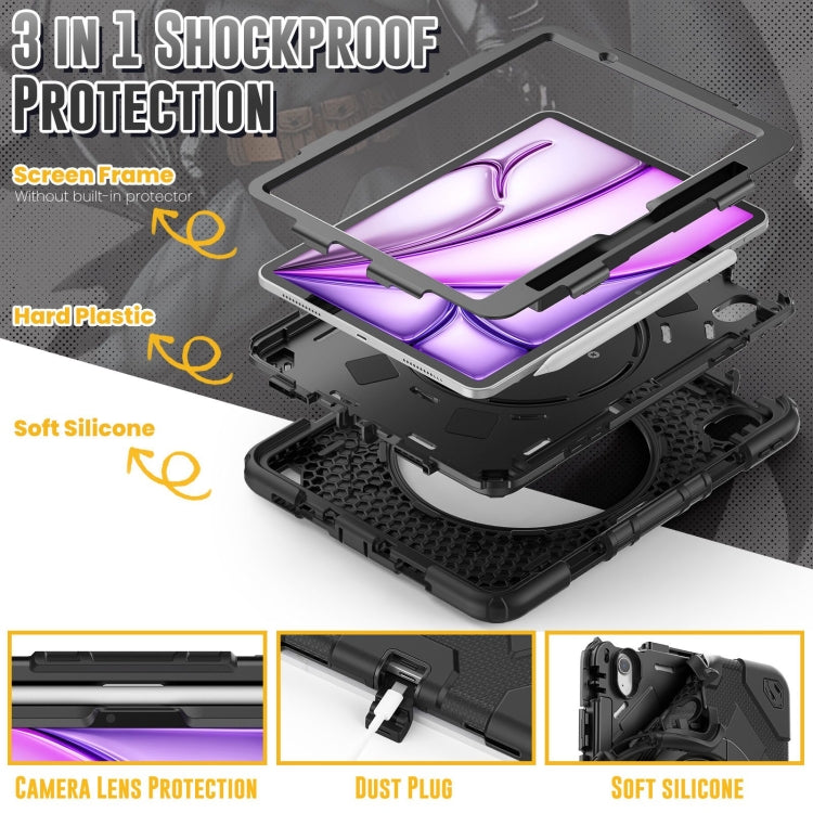 Spider Rotation Handle Silicone Hybrid PC Tablet Case, For iPad Air 11 2025 / 2024