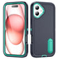 Rugged PC + Silicone Phone Case with Holder, For iPhone 16