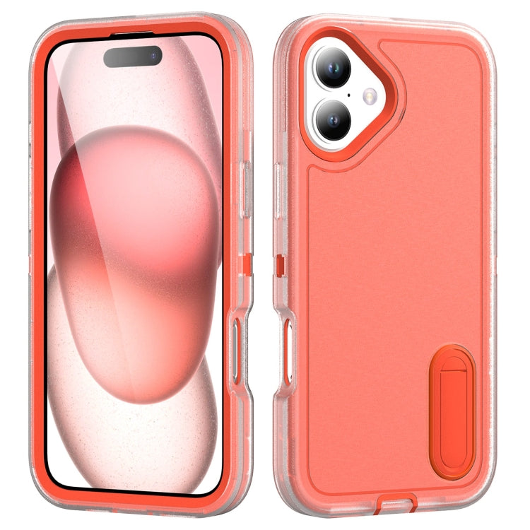 Rugged PC + Silicone Phone Case with Holder, For iPhone 16