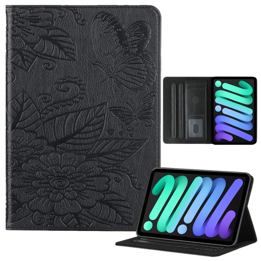 Butterfly Love Flower Embossed Leather Smart Tablet Case, For iPad mini 6 / mini 2024