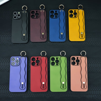 Wavy Wristband Bracket TPU Phone Case, For iPhone 16 Pro Max, For iPhone 16 Pro, For iPhone 16 Plus, For iPhone 16, For iPhone 15 Pro Max, For iPhone 15 Pro