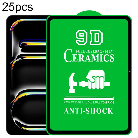 25pcs 9D Full Screen Full Glue Ceramic Film, For iPad Pro 11 2024 / Air 11 2024
