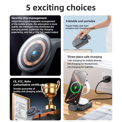 Yesido DS26 4-in-1 Magnetic Wireless Charging Stand with Night Light, DS26
