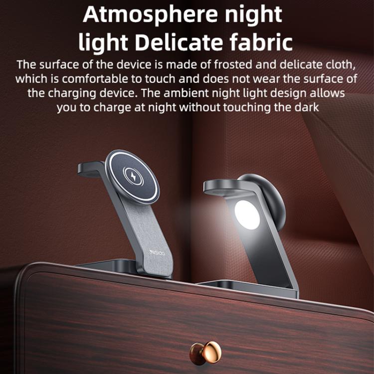 Yesido DS26 4-in-1 Magnetic Wireless Charging Stand with Night Light, DS26