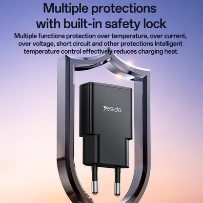 Yesido YC74 Ultra-thin 30W USB-C / Type-C Travel Charger, EU Plug, YC74