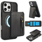 Zipper Wallet Split MagSafe Leather Back Phone Case, For iPhone 16e, For iPhone 16 Pro Max, For iPhone 16 Pro, For iPhone 16 Plus, For iPhone 16, For iPhone 15 Pro Max
