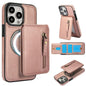 Zipper Wallet Split MagSafe Leather Back Phone Case, For iPhone 16e, For iPhone 16 Pro Max, For iPhone 16 Pro, For iPhone 16 Plus, For iPhone 16, For iPhone 15 Pro Max