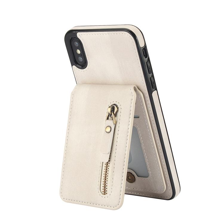 Zipper Wallet Split MagSafe Leather Back Phone Case, For iPhone X / XS, For iPhone XR, For iPhone XS Max, For iPhone 7 Plus / 8 Plus