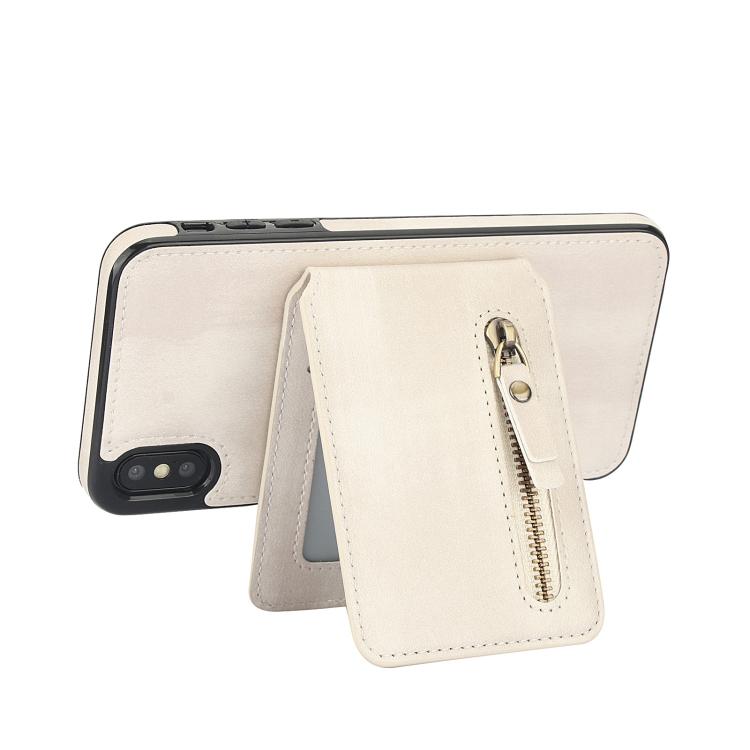 Zipper Wallet Split MagSafe Leather Back Phone Case, For iPhone X / XS, For iPhone XR, For iPhone XS Max, For iPhone 7 Plus / 8 Plus