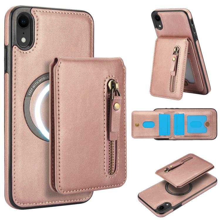 Zipper Wallet Split MagSafe Leather Back Phone Case, For iPhone X / XS, For iPhone XR, For iPhone XS Max, For iPhone 7 Plus / 8 Plus