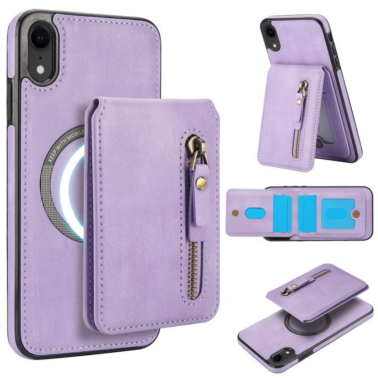 Zipper Wallet Split MagSafe Leather Back Phone Case, For iPhone X / XS, For iPhone XR, For iPhone XS Max, For iPhone 7 Plus / 8 Plus