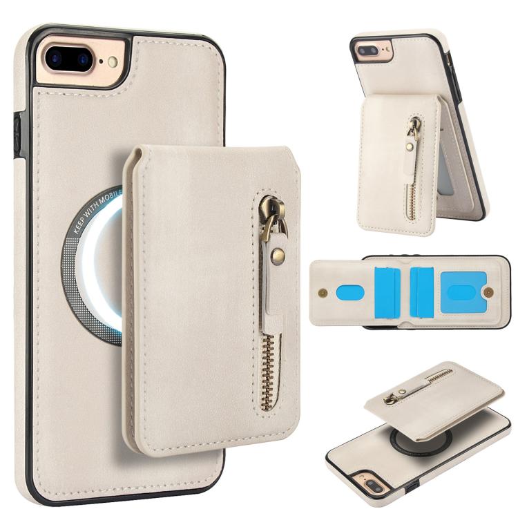 Zipper Wallet Split MagSafe Leather Back Phone Case, For iPhone X / XS, For iPhone XR, For iPhone XS Max, For iPhone 7 Plus / 8 Plus