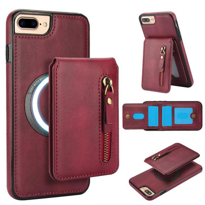 Zipper Wallet Split MagSafe Leather Back Phone Case, For iPhone X / XS, For iPhone XR, For iPhone XS Max, For iPhone 7 Plus / 8 Plus