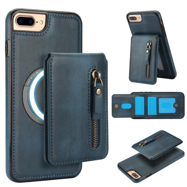 Zipper Wallet Split MagSafe Leather Back Phone Case, For iPhone X / XS, For iPhone XR, For iPhone XS Max, For iPhone 7 Plus / 8 Plus