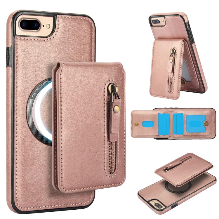 Zipper Wallet Split MagSafe Leather Back Phone Case, For iPhone X / XS, For iPhone XR, For iPhone XS Max, For iPhone 7 Plus / 8 Plus