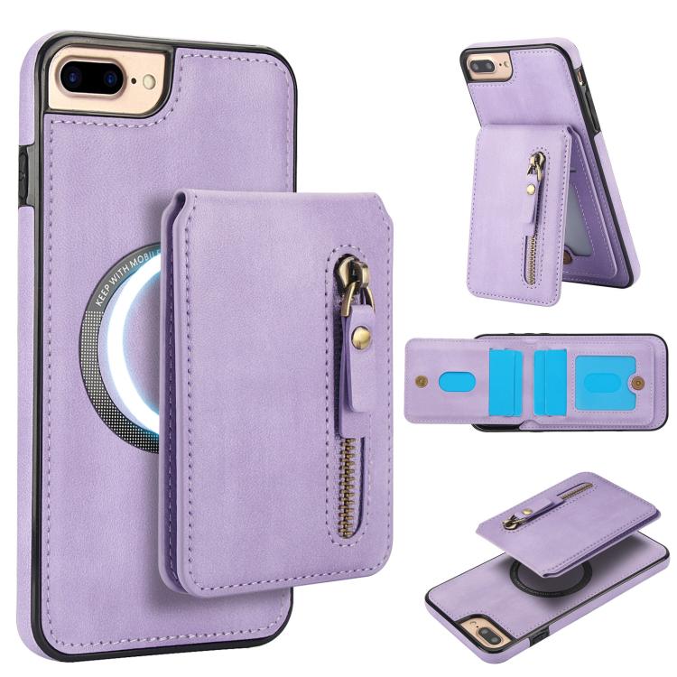 Zipper Wallet Split MagSafe Leather Back Phone Case, For iPhone X / XS, For iPhone XR, For iPhone XS Max, For iPhone 7 Plus / 8 Plus
