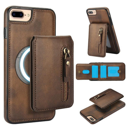 Zipper Wallet Split MagSafe Leather Back Phone Case, For iPhone X / XS, For iPhone XR, For iPhone XS Max, For iPhone 7 Plus / 8 Plus