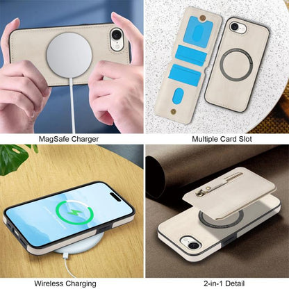 Zipper Wallet Split MagSafe Leather Back Phone Case, For iPhone 16e, For iPhone 16 Pro Max, For iPhone 16 Pro, For iPhone 16 Plus, For iPhone 16, For iPhone 15 Pro Max