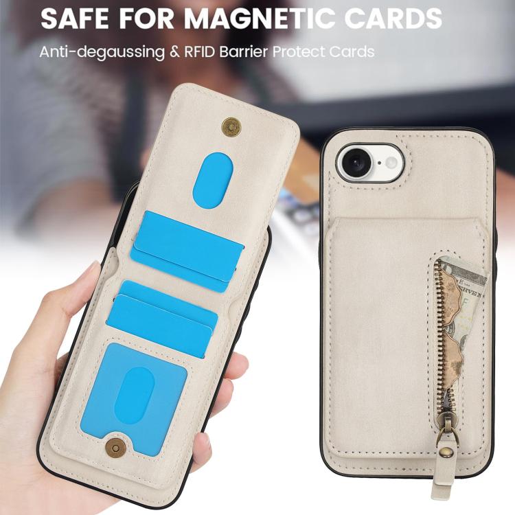 Zipper Wallet Split MagSafe Leather Back Phone Case, For iPhone 16e, For iPhone 16 Pro Max, For iPhone 16 Pro, For iPhone 16 Plus, For iPhone 16, For iPhone 15 Pro Max