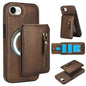 Zipper Wallet Split MagSafe Leather Back Phone Case, For iPhone 16e, For iPhone 16 Pro Max, For iPhone 16 Pro, For iPhone 16 Plus, For iPhone 16, For iPhone 15 Pro Max