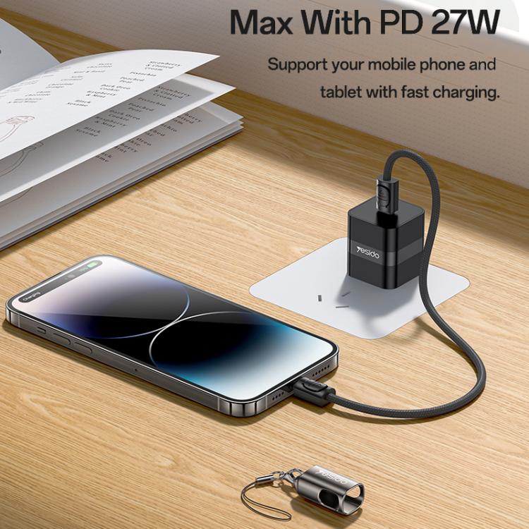 Yesido CA178 Portable Strip PD27W Type-C to 8 Pin Zinc Alloy Data Cable, Length: 20cm, Type-C to 8 Pin