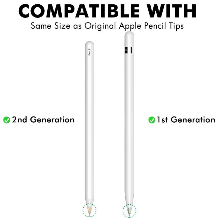 C04L 4pcs / Set 1.05mm Capacitive Stylus Replacement Nibs for Apple Pencil 2 / 1, 1.05mm