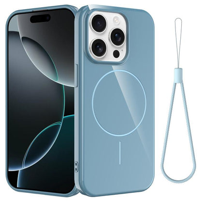 Glossy TPU Shockproof MagSafe Phone Case with Lanyard, For iPhone 13 Pro, For iPhone 13