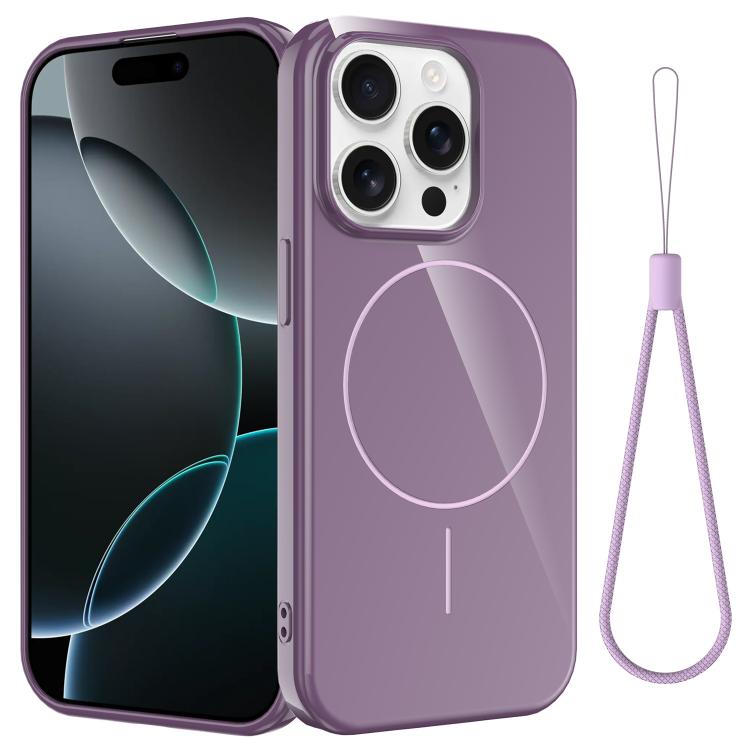Glossy TPU Shockproof MagSafe Phone Case with Lanyard, For iPhone 13 Pro, For iPhone 13